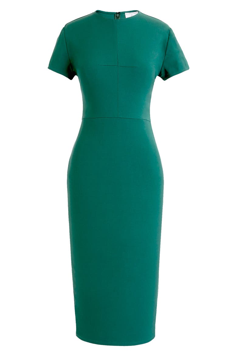 for J.Crew Stretch Twill Sheath Dress, Alternate, color, FOREST GREEN