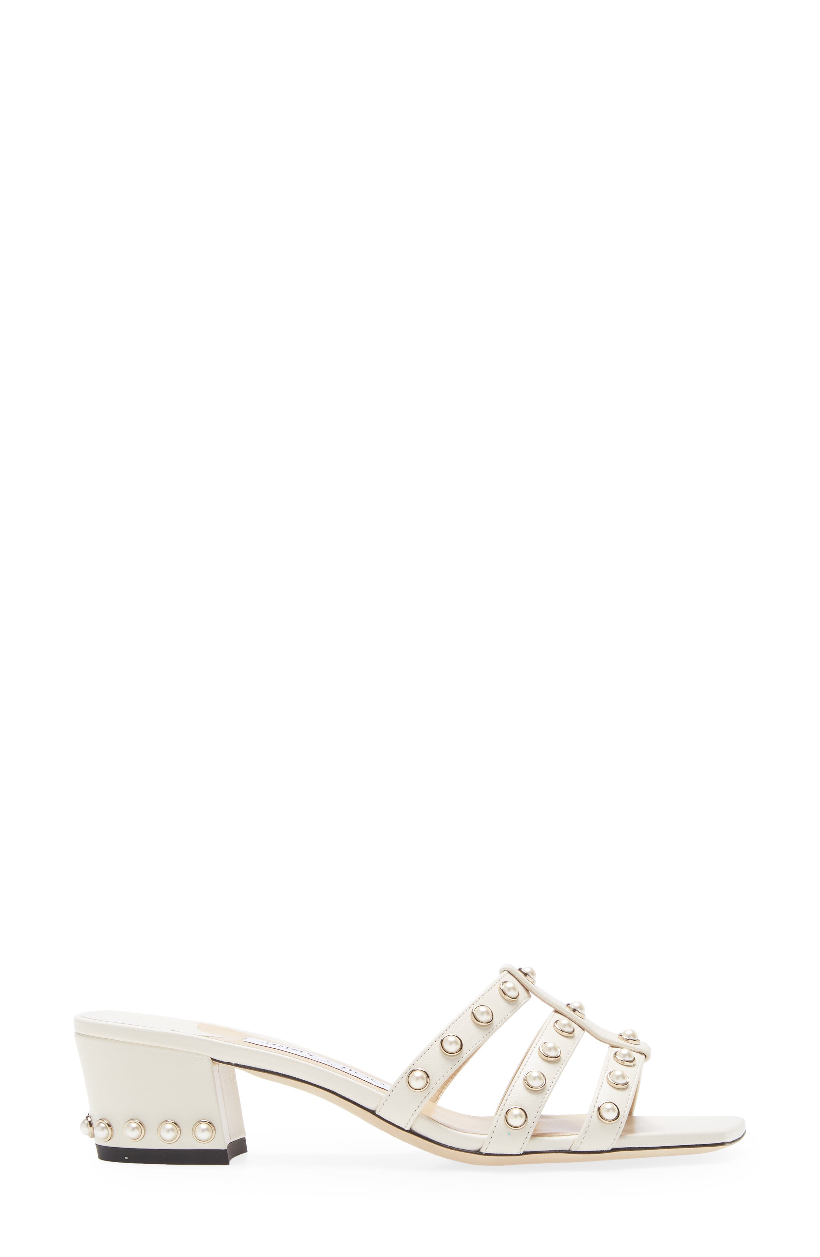 Hazal Imitation Pearl Cage Slide Sandal, Alternate, color, LATTE