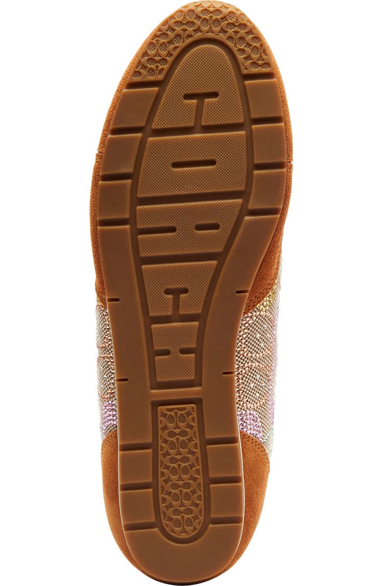 COACH Logo Mixed Media Sneaker, Alternate, color, Light Tan Multi