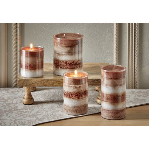Tag Moonlight Themed Scented Paraffin Wax Pillar Candle Large In Brown