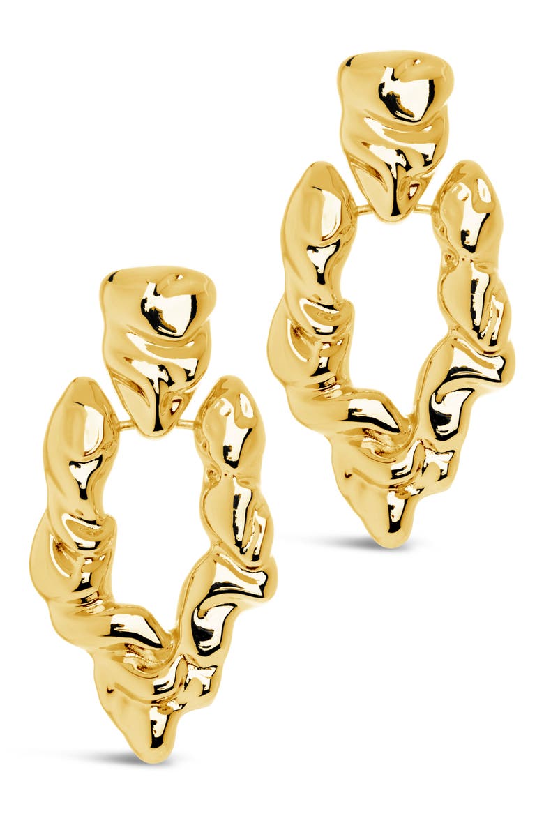 Tali Molten Chunky Drop Earrings, Alternate, color, GOLD