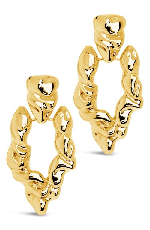 Sterling Forever Tali Molten Metal Chunky Drop Earrings In Gold