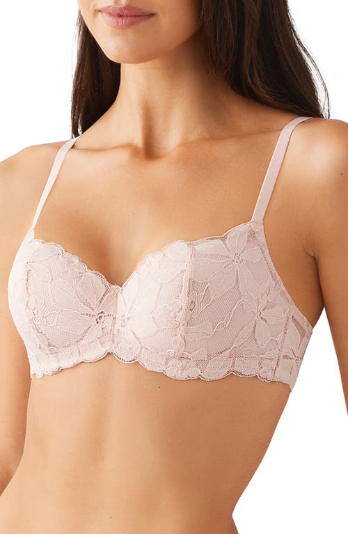 B.tempt'd By Wacoal Feeling Famous Underwire Balconette Bra In Rose Smoke/white
