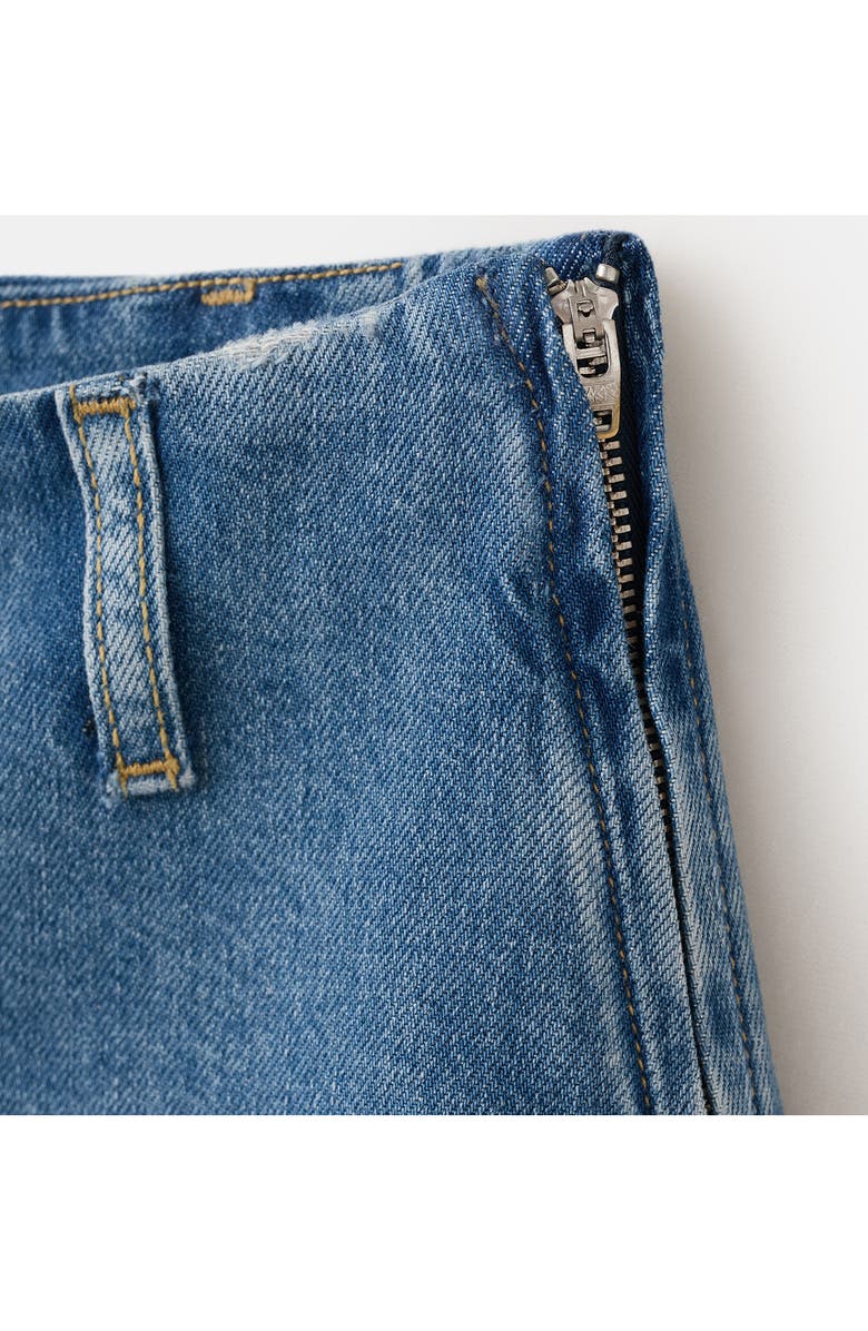 MANGO Featuring Hailey Bieber Agata Denim Shorts, Alternate, color, Medium Blue