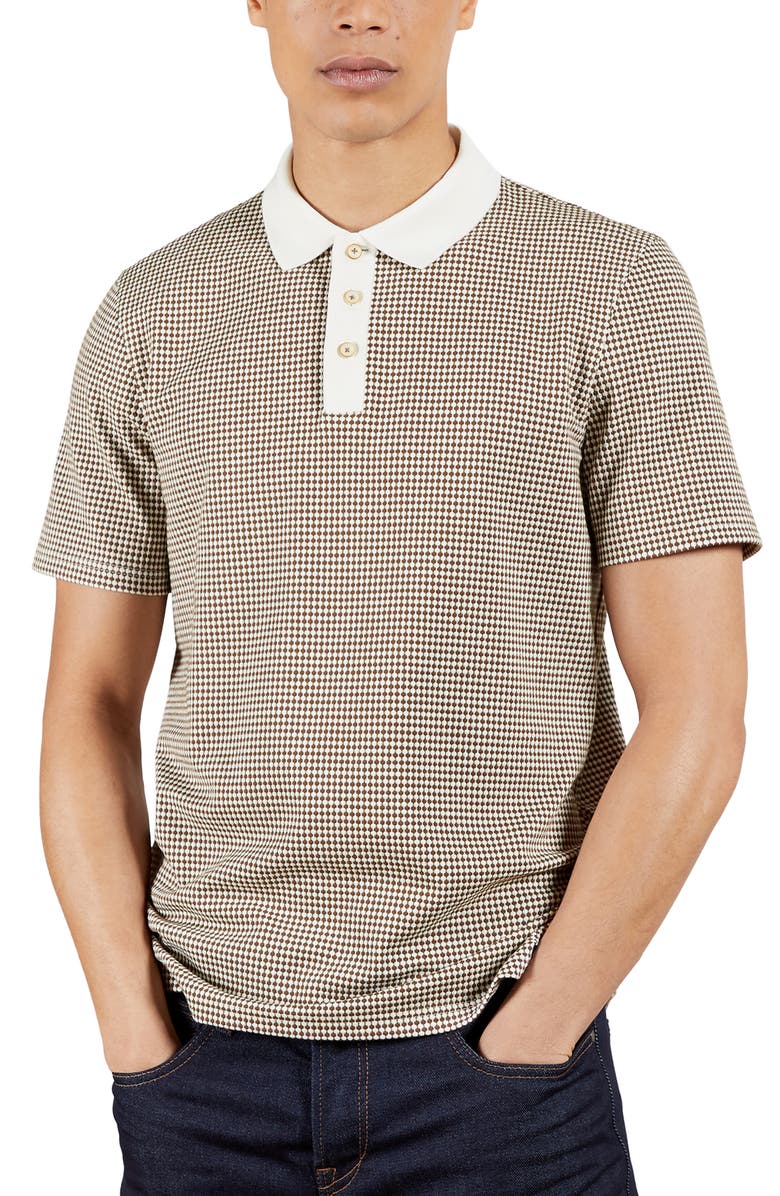 Ted Baker London Krane Dot Print Short Sleeve Polo, Main, color,