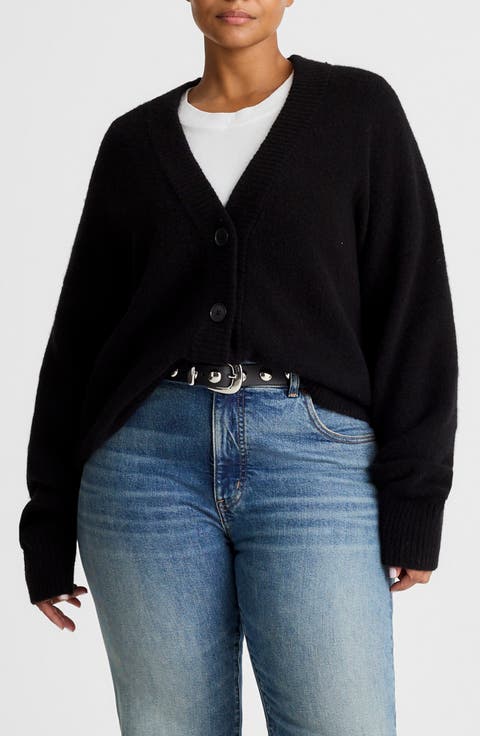 Drop Shoulder V-Neck Cardigan