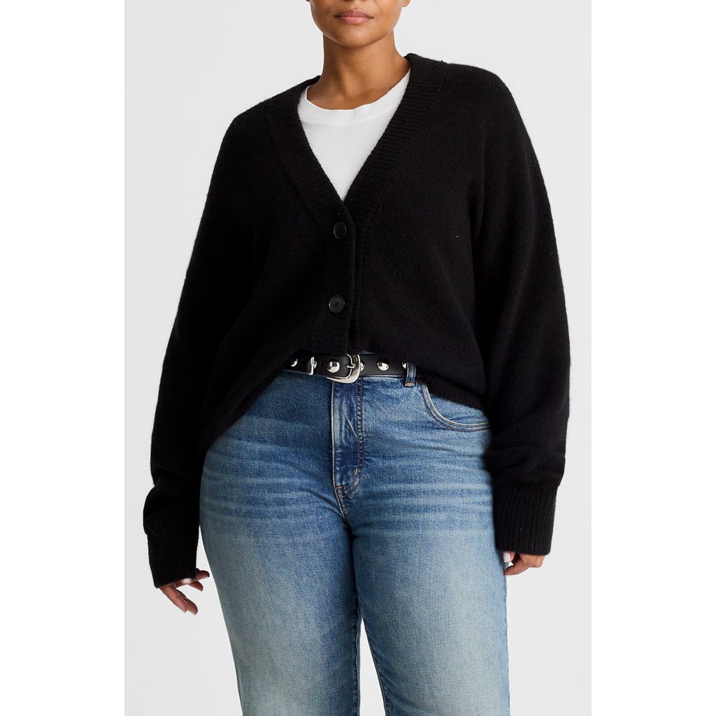 Madewell V-neck Drop-shoulder Cardigan In Black
