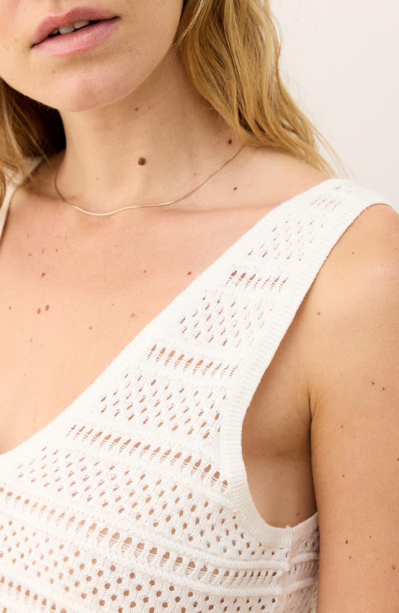 Marine Layer Finley Open Stitch Sweater Tank, Alternate, color, White