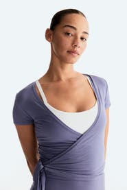 H&M Sports Wrap Top In Modal