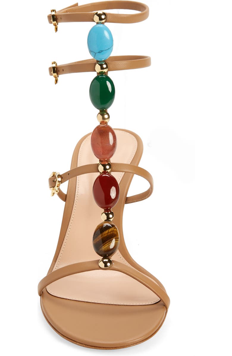 Gianvito Rossi Shanti Beaded Gladiator Sandal, Alternate, color,