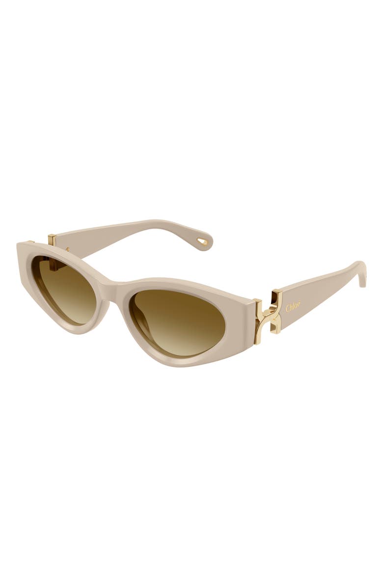 Chloé 52mm Cat Eye Sunglasses, Alternate, color, Ivory