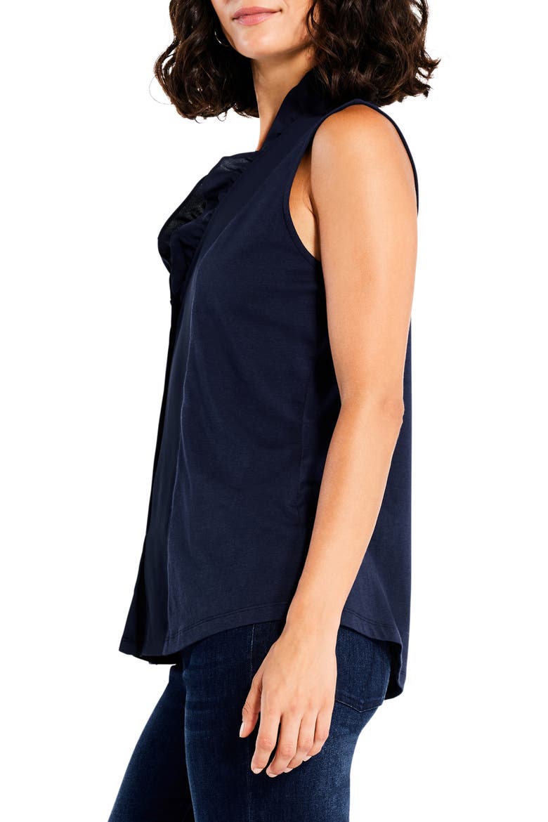 Ruffled Around Sleeveless Top, Alternate, color, DARK INDIGO