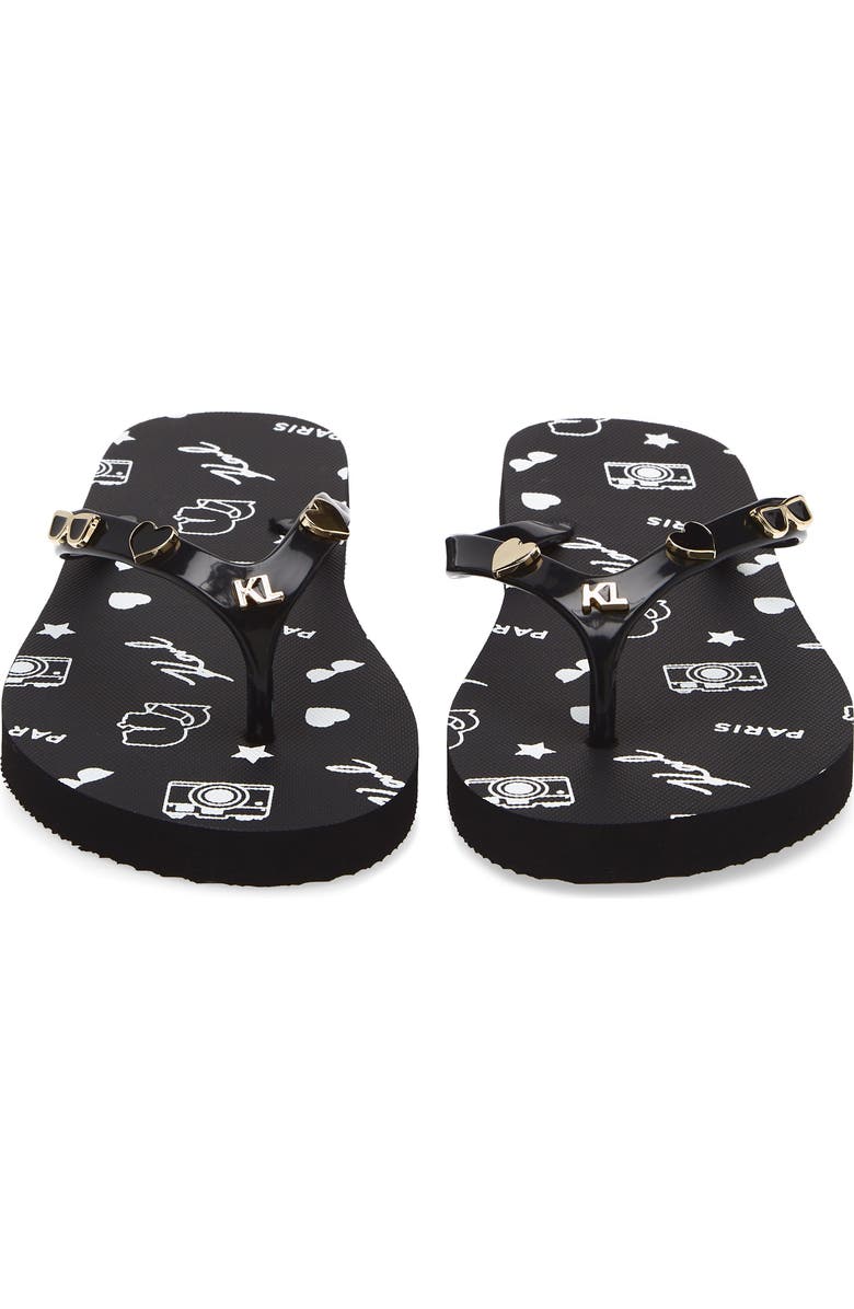 KARL LAGERFELD PARIS Zaid Flip Flop Sandal, Alternate, color, Black