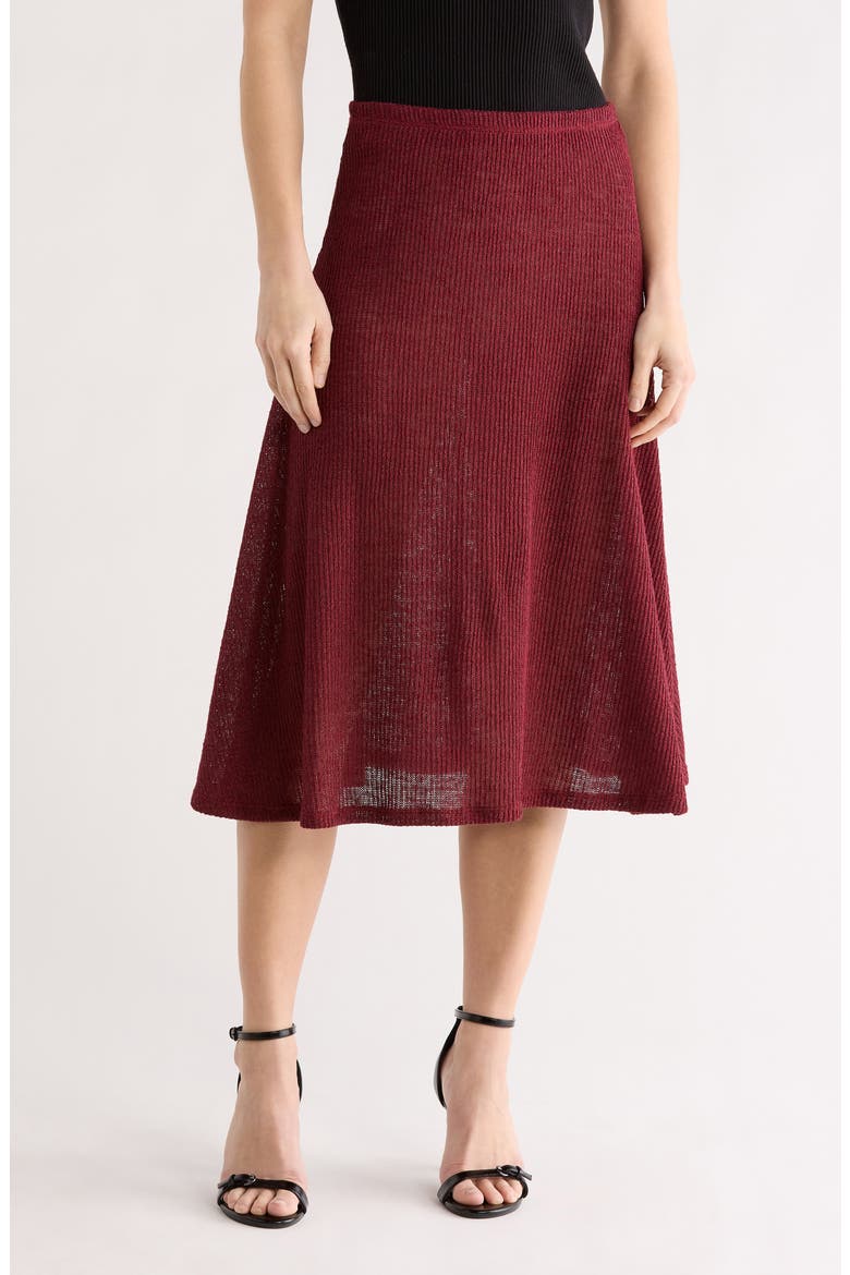 Flared Midi Skirt, Main, color, CHILI OIL