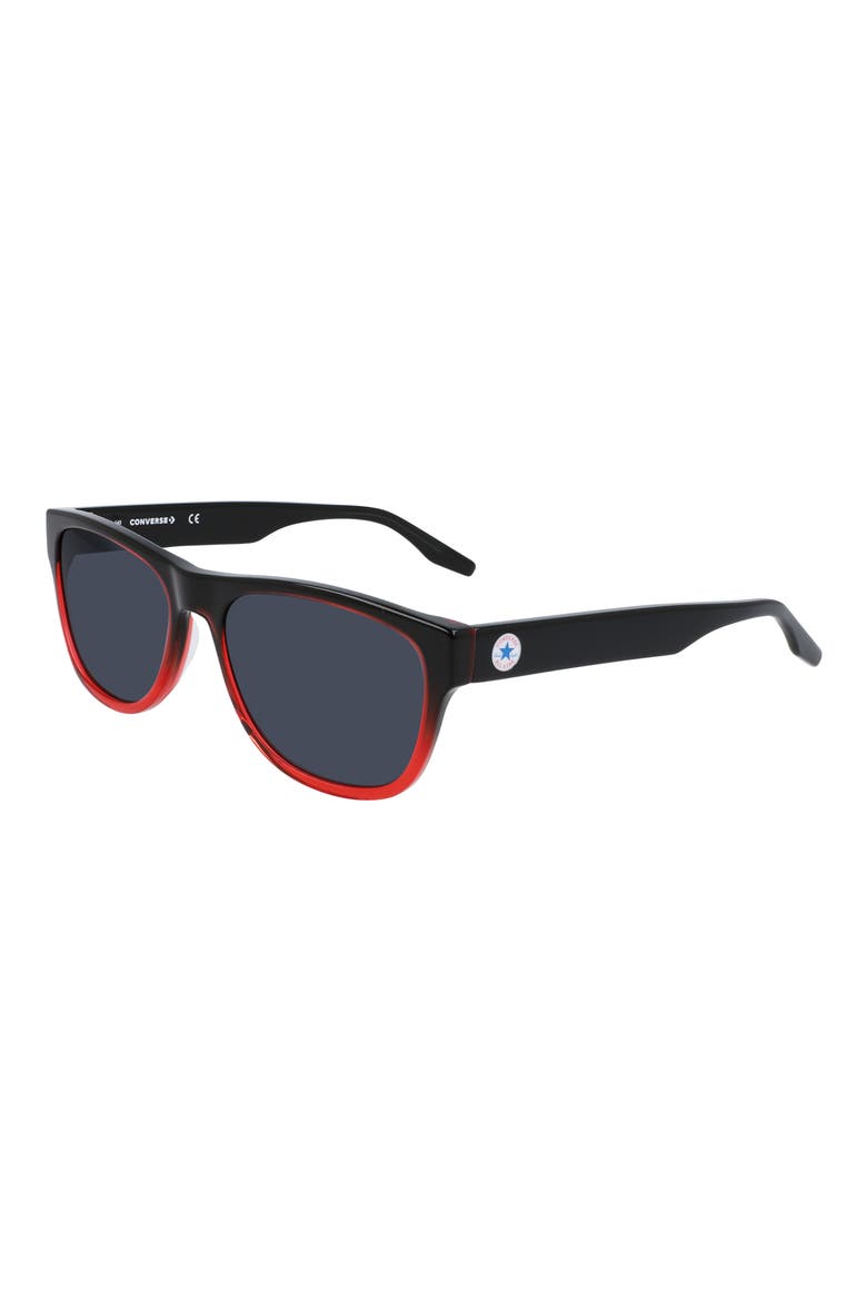 All Star® 57mm Rectangle Sunglasses, Alternate, color, CRYSTAL SMOKE/POPPY GRADIENT