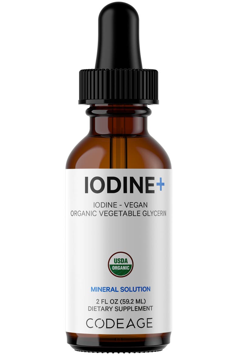 Iodine Liquid - USDA Organic Vegan Mineral Drops, Main, color, White