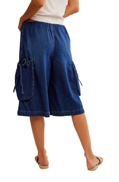 Free People Marty Crop Cargo Jeans In Blue
