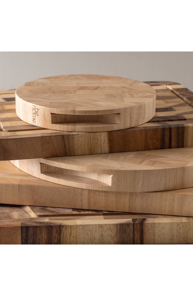 Be Home Rubberwood End Grain Rectangular Cutting Board,, Alternate, color, Natural - Medium