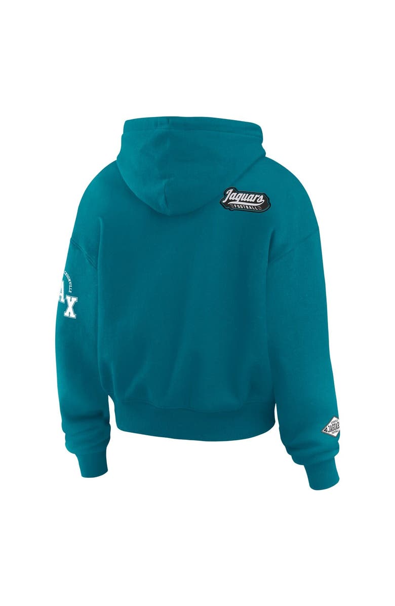 WEAR by Erin Andrews Women's WEAR by Erin Andrews Teal Jacksonville Jaguars Patch Quarter-Zip Pullover Hoodie, Alternate, color, Teal