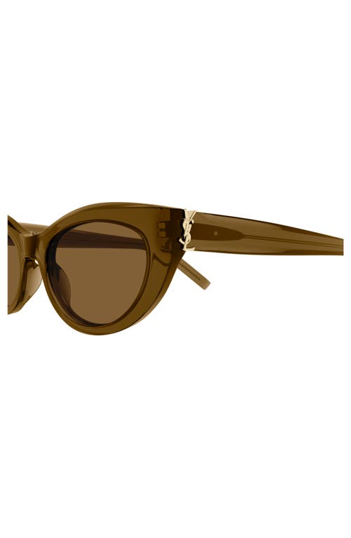 Saint Laurent Sl M115 Cat-eye Sunglasses In Recycled Acetate In Brown