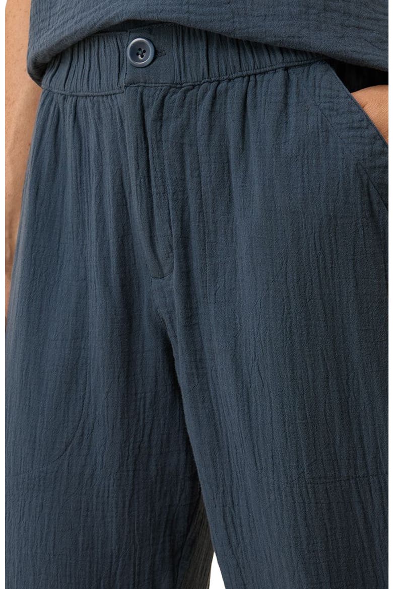 Organic Cotton Coastal Double Gauze Rolled Cuff Pant, Alternate, color, French Navy