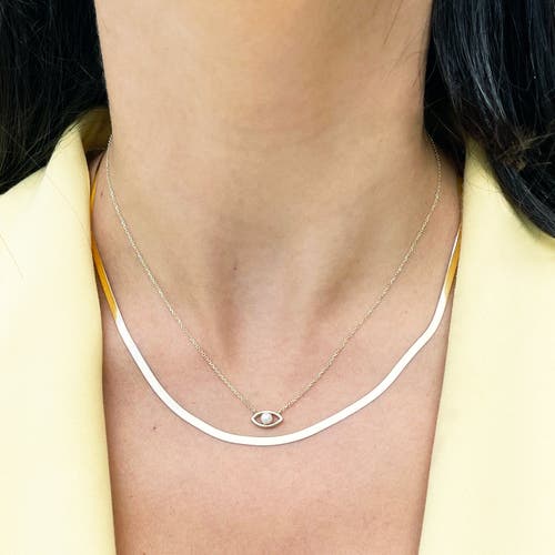 The Lovery Fine Jewelry Mini Herringbone Necklace In Gold