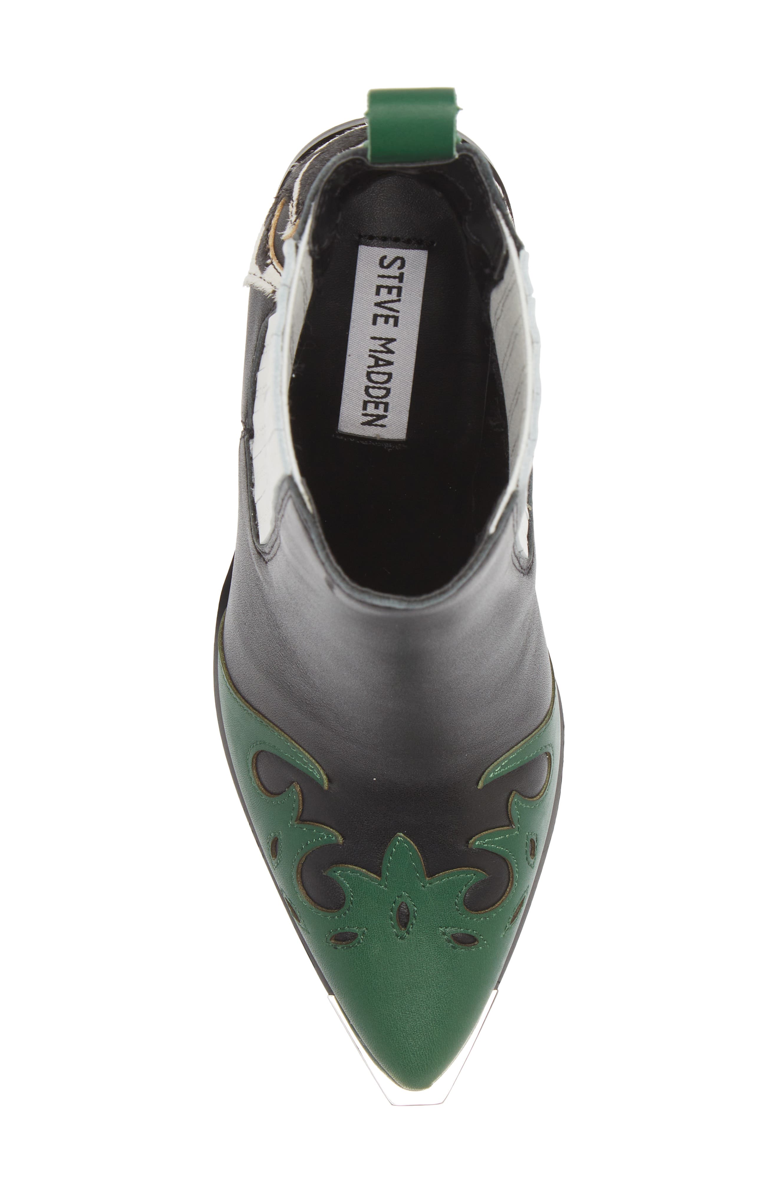 Steve Madden Trim Pointed Toe Western Bootie, Alternate, color, 