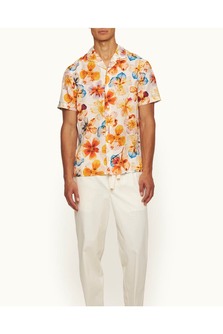 Hibbert Exclusive-Print Classic-Fit Shirt, Main, color, White Sand