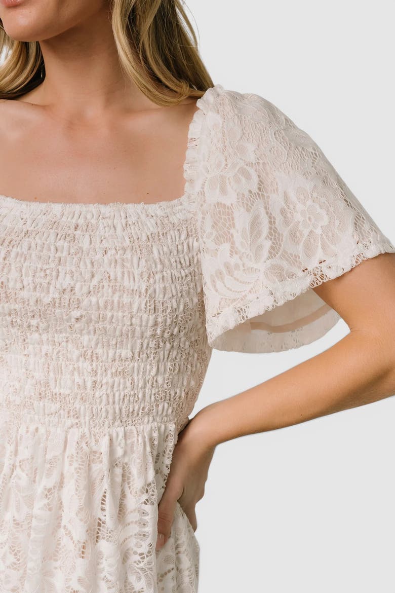 Aspen Smocked Lace Maxi Dress, Alternate, color, Off White