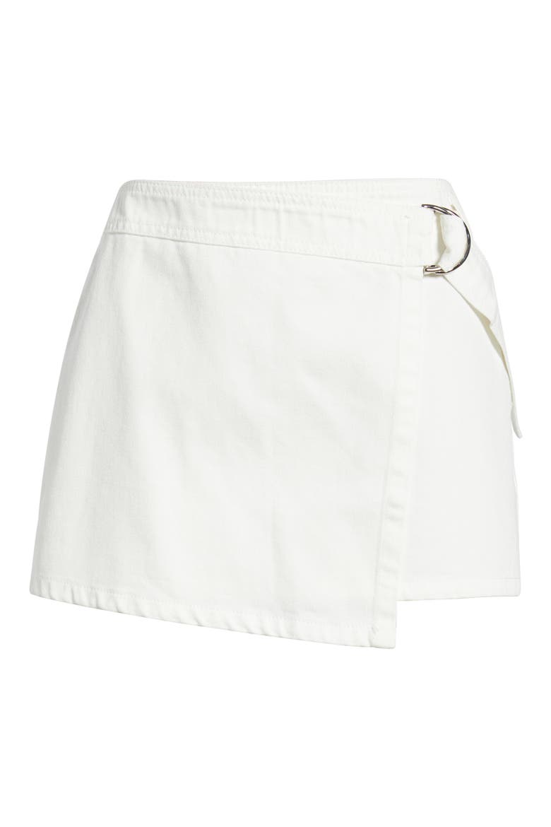 Elinora Wrap Cotton Miniskirt, Alternate, color, WHITE