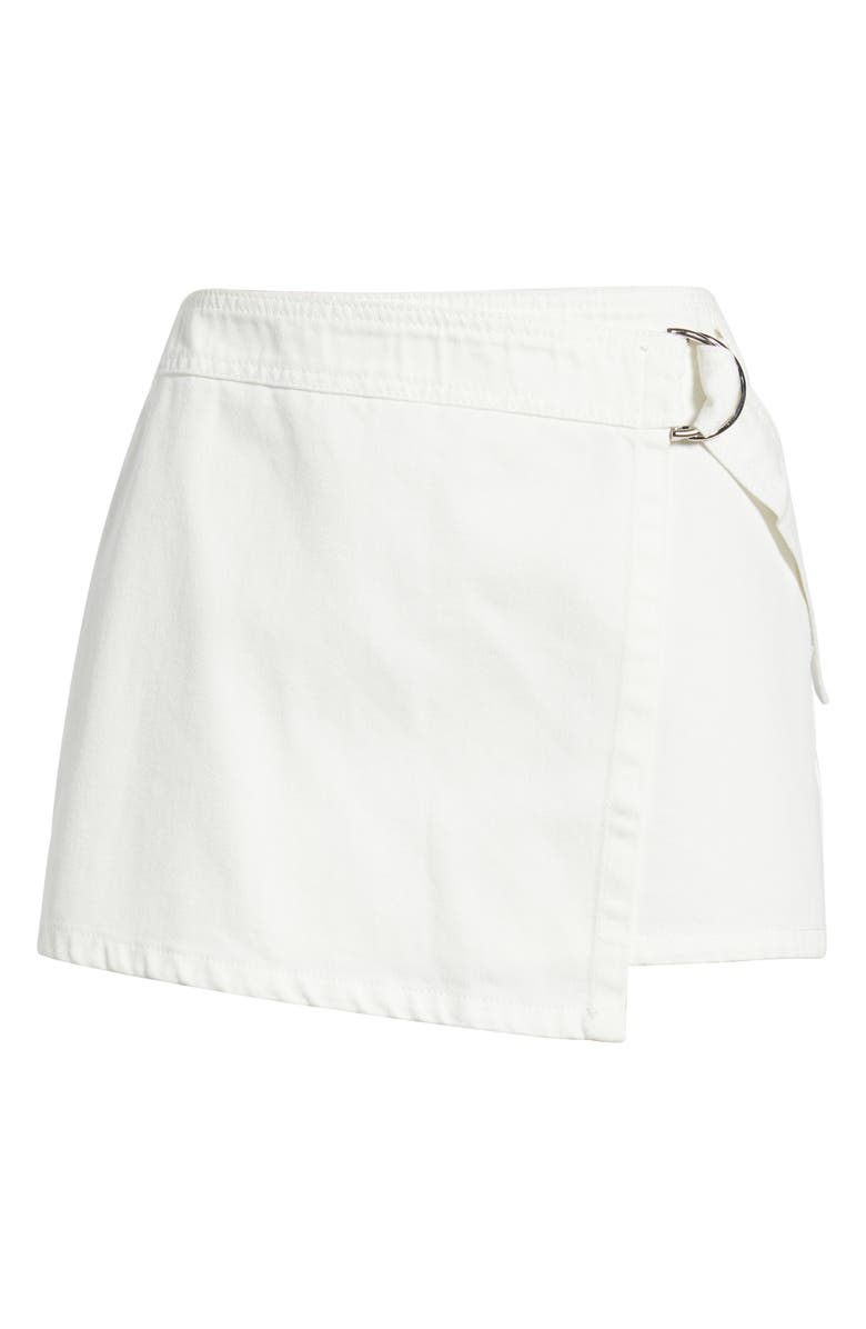 Princess Polly Elinora Wrap Cotton Miniskirt, Alternate, color, White