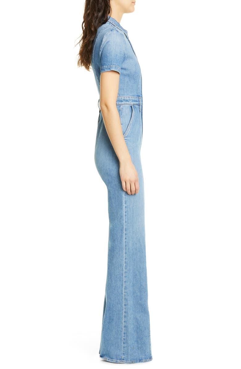 Alice + Olivia Jeans Wide Leg Denim Jumpsuit, Alternate, color, 
