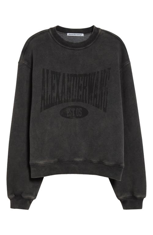 Shop Alexander Wang Logo Graphic Crewneck Sweatshirt In Faded Black