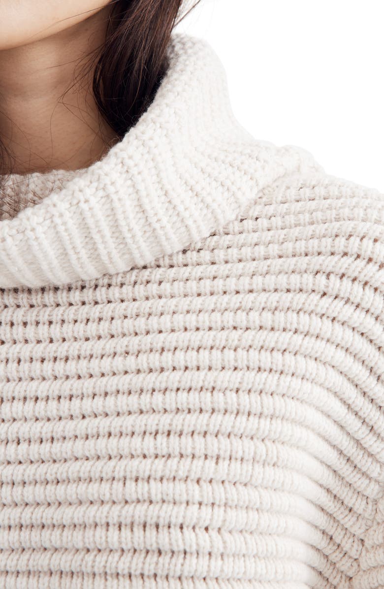 Madewell Side Button Turtleneck Sweater, Alternate, color, 