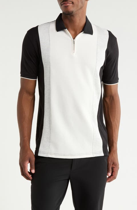 Quarter Zip Textured Polo