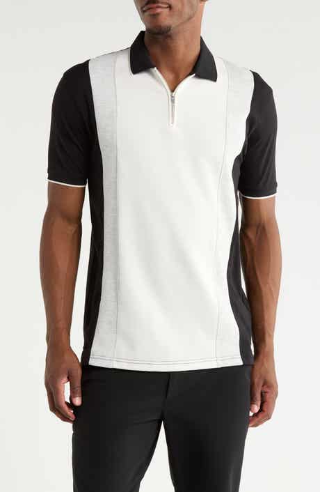 Quarter Zip Textured Polo