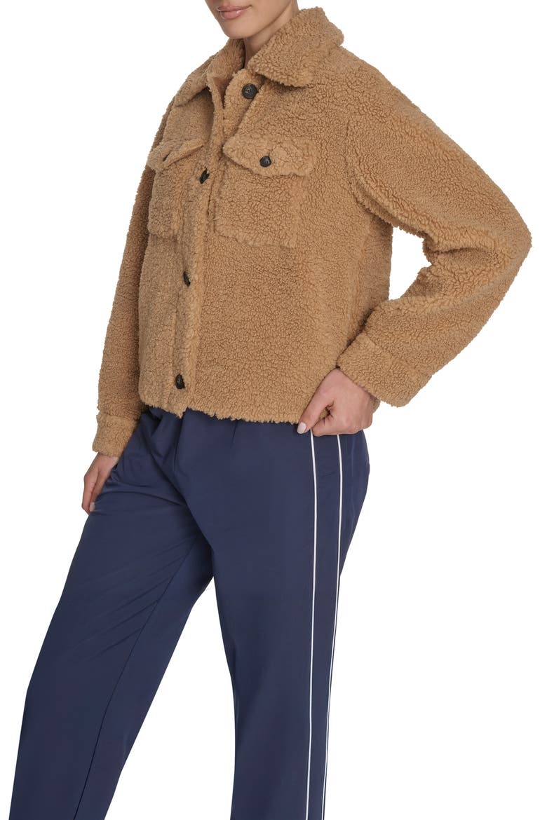 Faux Shearling Shacket, Alternate, color, CHESTNUT