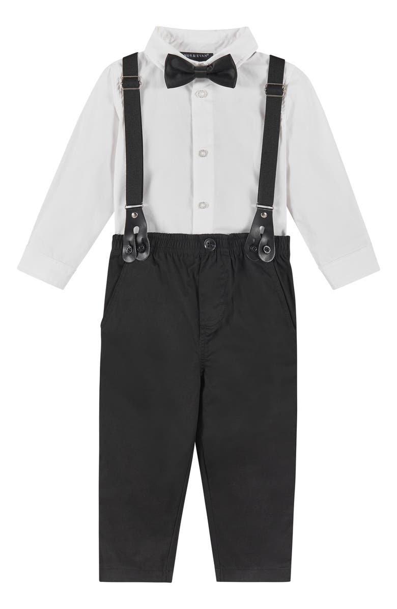 Andy & Evan Button-Up Shirt, Suspenders, Pants & Bow Tie Set, Main, color, White