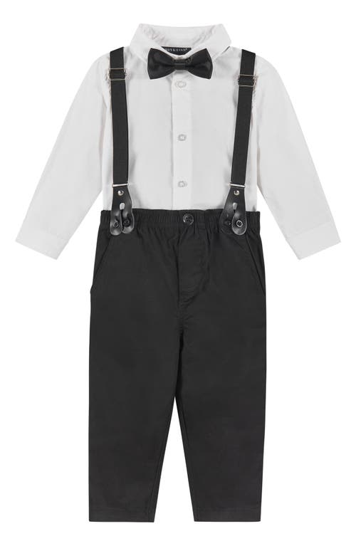Andy & Evan Button-up Shirt, Suspenders, Pants & Bow Tie Set In Black
