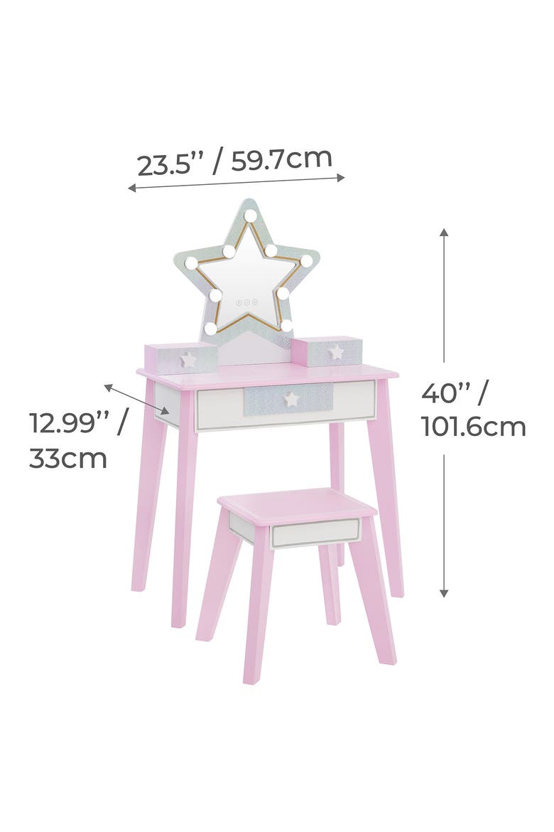 Fantasy Fields Little Princess Star Vanity Playset with LED Mirror, Alternate, color, PINK