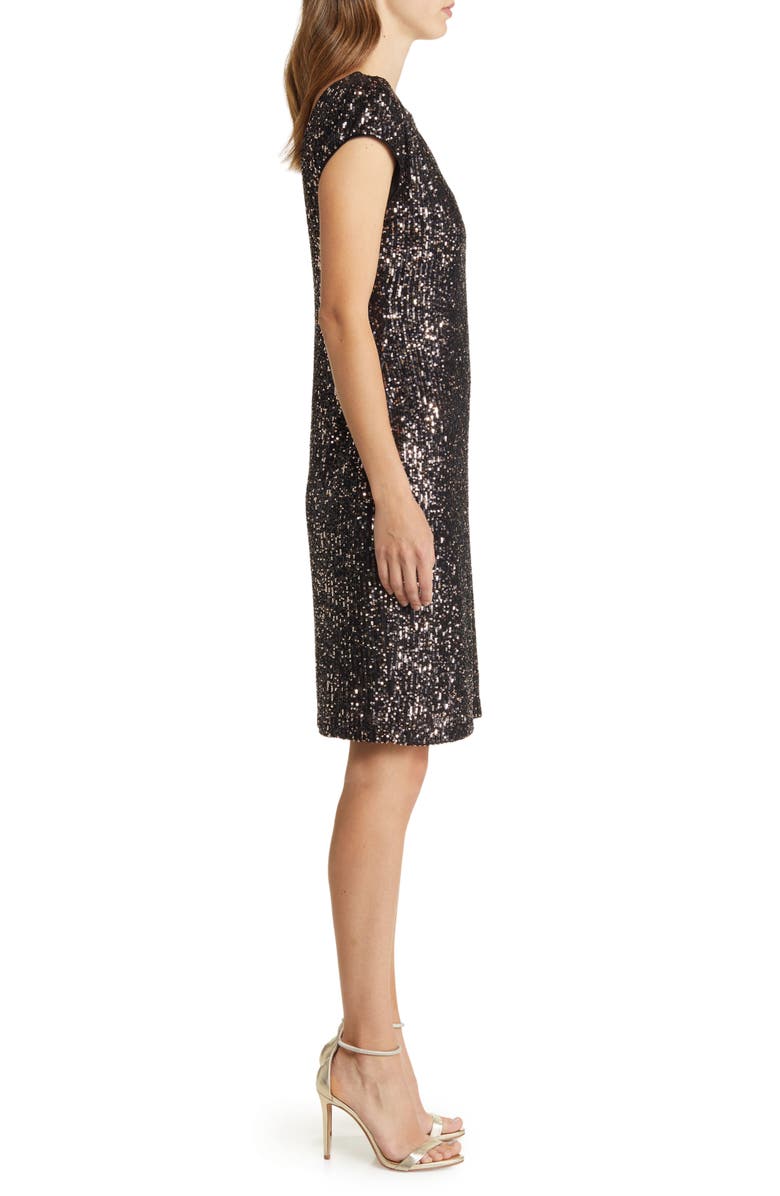 Connected Apparel Sequin Cutout Cocktail Dress, Alternate, color, 