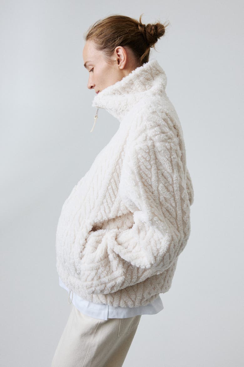 Mama Before & After Babywearing Fleece Jacket, Alternate, color, Cream