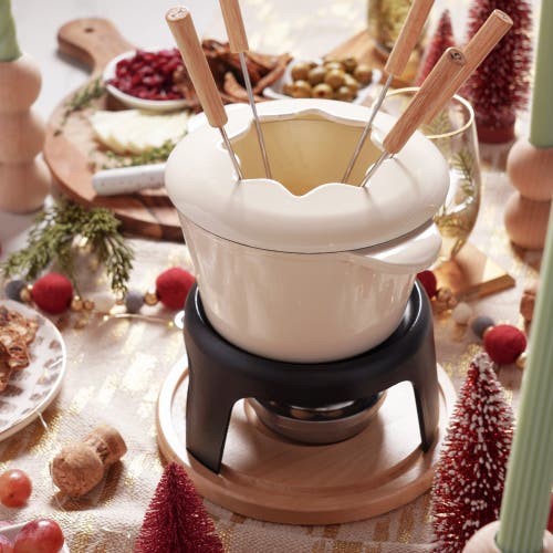 Twine Cast Iron Fondue Set In White