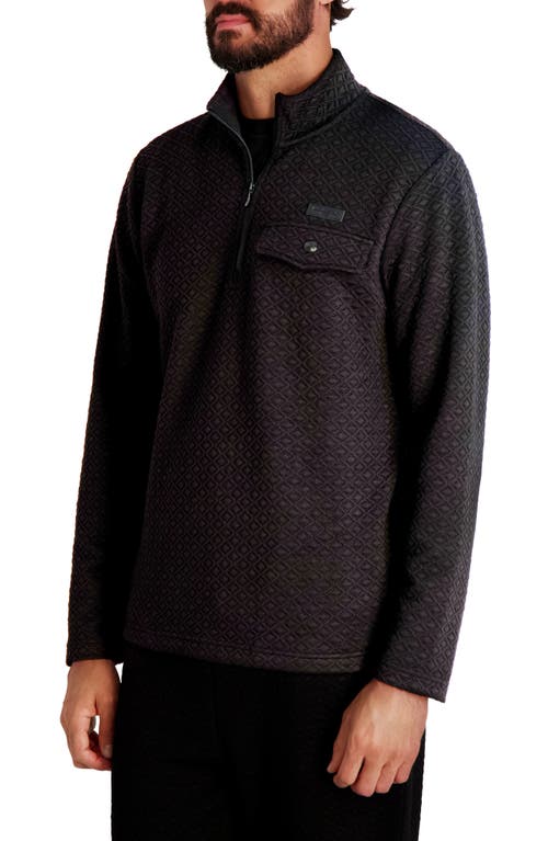 Karl Lagerfeld Paris Quilted Quarter Zip Pullover In Black