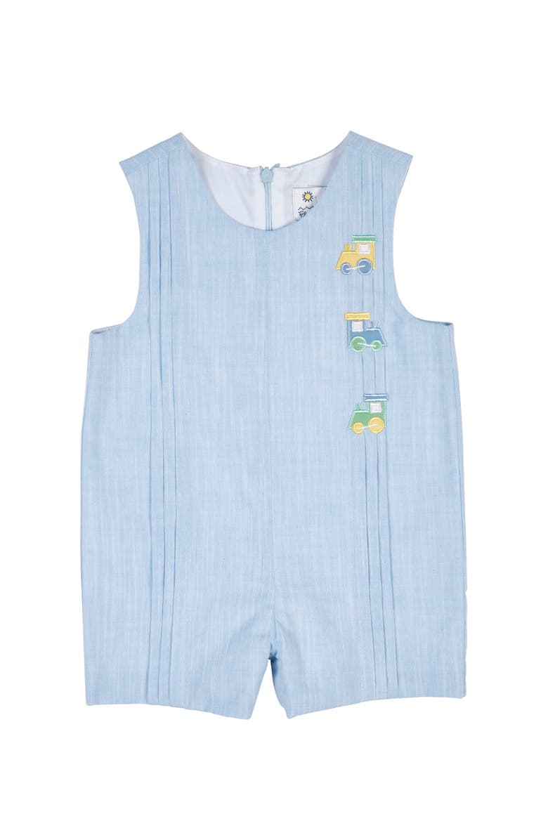 Florence Eiseman Linen-Look Shortall With Trains, Main, color, Lt Blue