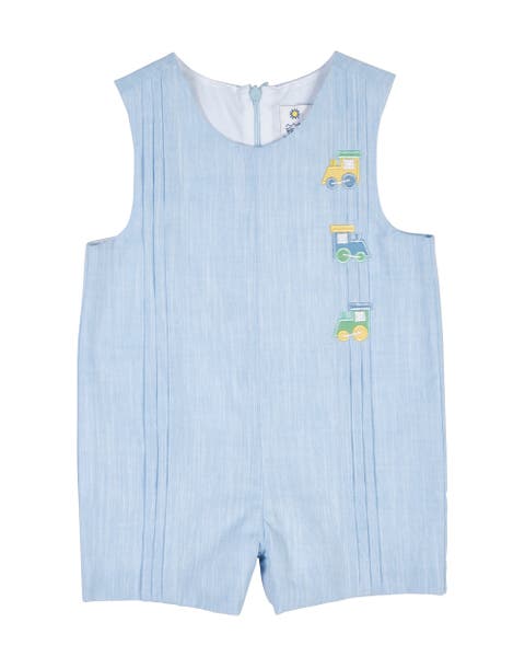 Linen-Look Shortall With Trains (Baby)