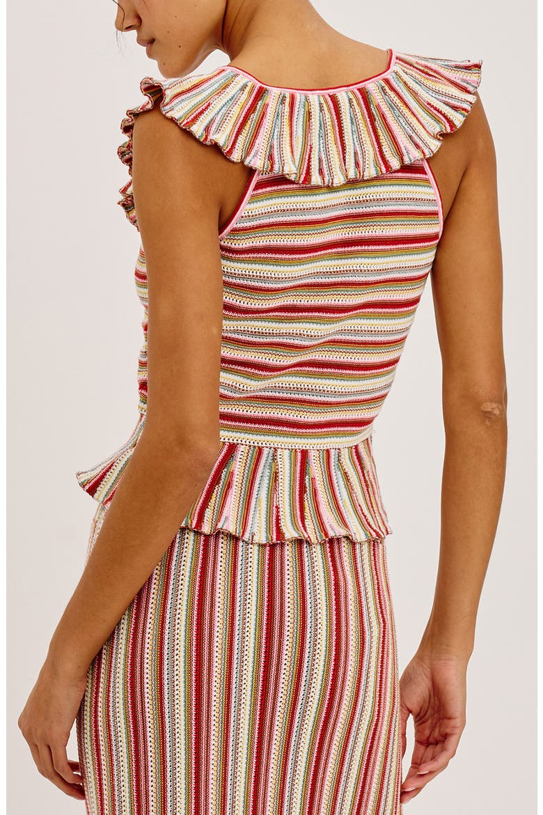 Carmelita Stripe Sleeveless Cotton Sweater, Alternate, color, HAVANA STRIPE