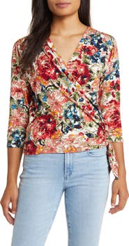 Loveappella Faux Tie Wrap Top