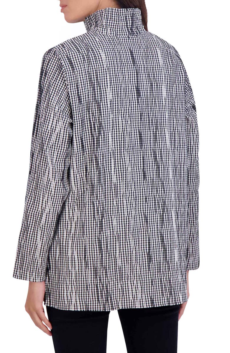 Foxcroft Carolina Crinkled Gingham Cotton Blend Shirt Jacket, Alternate, color, 