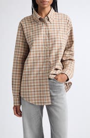 Acne Studios Sandrea Check Cotton & Linen Shirt